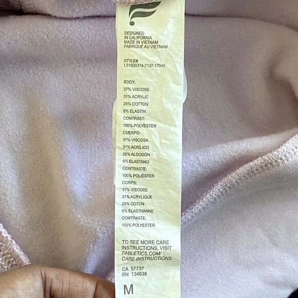Fabletics | Rosaline V-Neck Long Sleeve Sweat Shirt | Baby Pink | Size: Medium - Picture 3 of 7